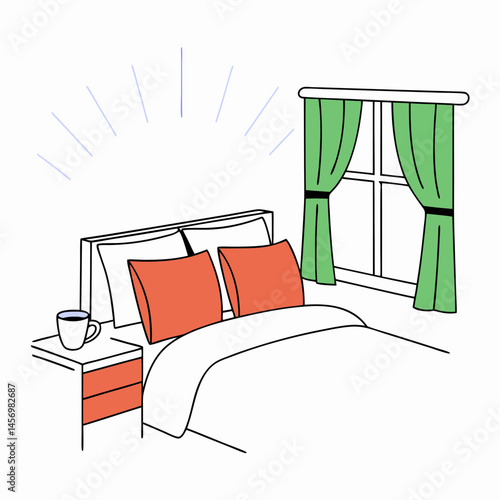 modern bedroom interior with bed
