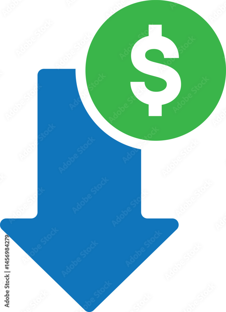 Fototapeta premium Increase and decrease dollar arrow icon. USD up and down sign symbol