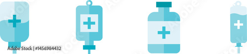 Infusion set icon in flat style. infusion bag icon. Vector illustration