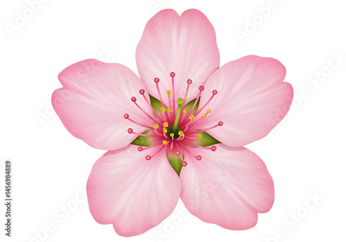 Close up of a delicate pink cherry blossom.