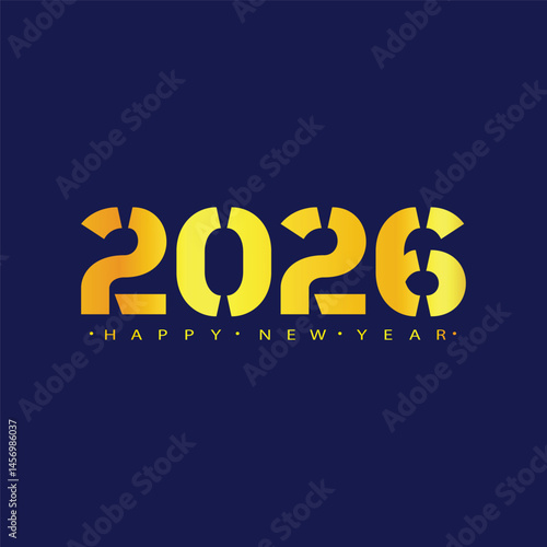 Happy new year 2026 design concept, Happy NewYear Greeting Card 3d Number. Happy new year 2026 cover design, for banners, posters, backgrounds and greetings.