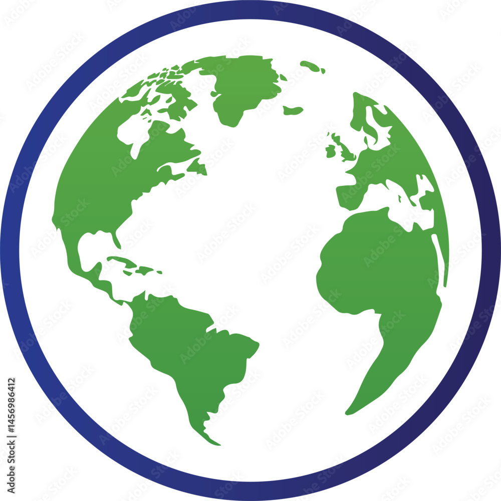 Obraz premium Planet earth or world globe with oceans and water flat vector color icon for apps and websites
