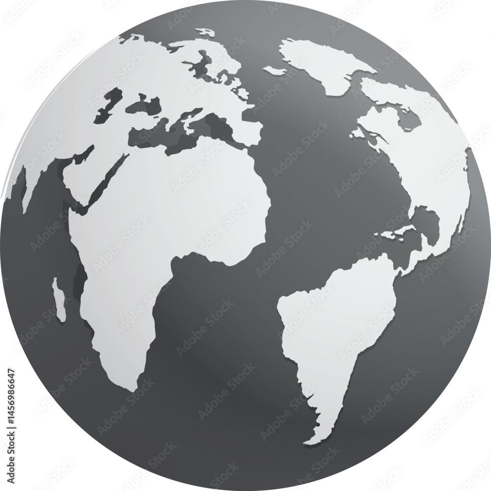 Naklejka premium Planet earth or world globe with oceans and water flat vector color icon for apps and websites