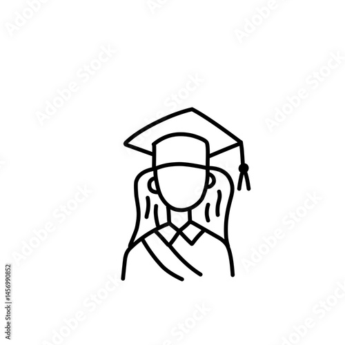 graduation doodle icon