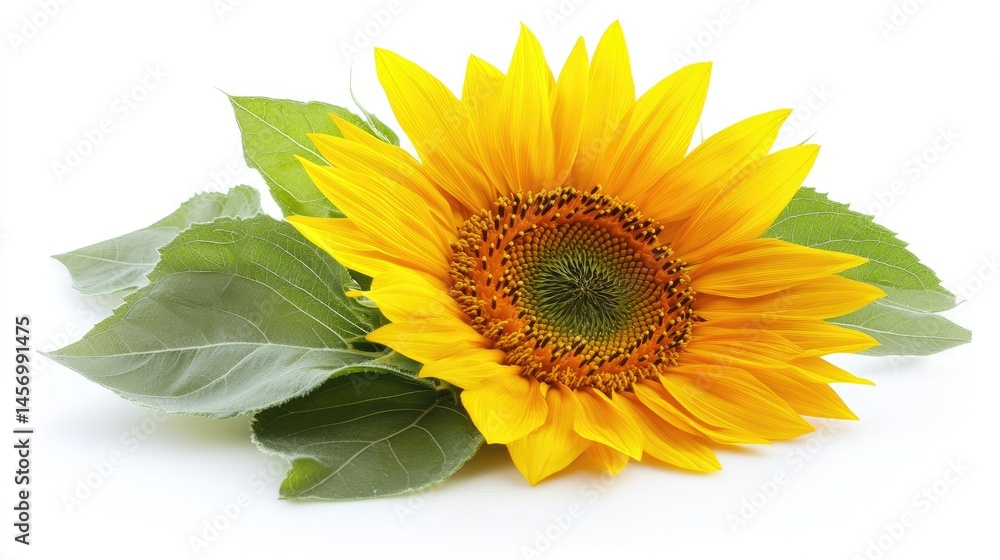 Fototapeta premium Radiant sunflower in profile against a bright background.