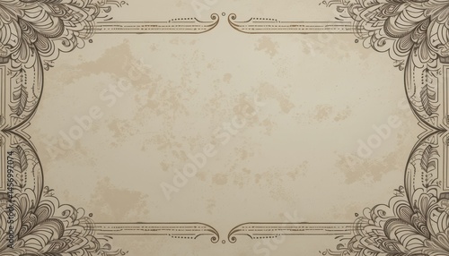 Ornate vintage frame on aged paper background.