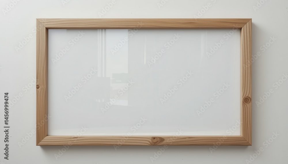 Fototapeta premium Empty picture frame on a neutral wall.