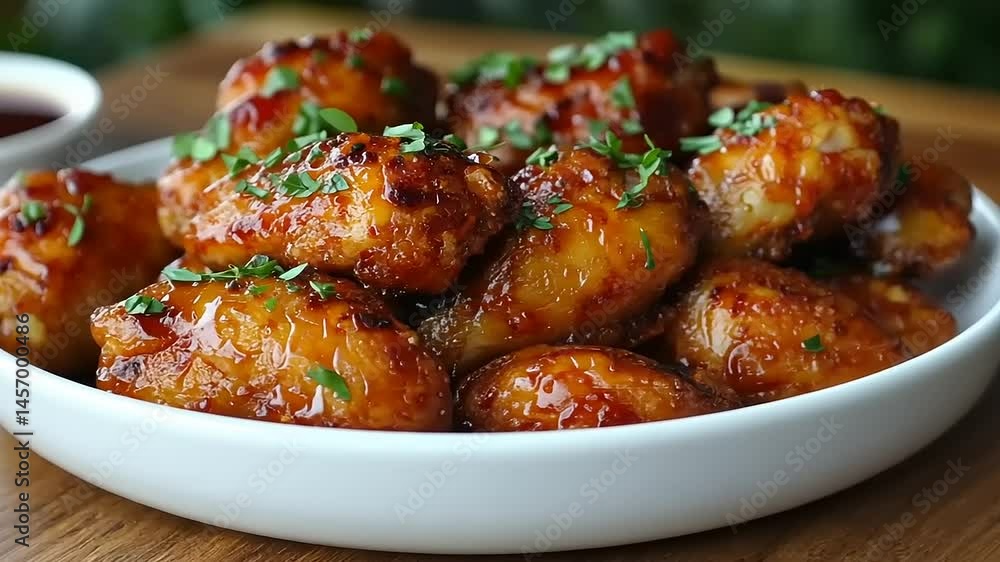 Crispy, glazed chicken wings Crispy, glazed chicken wings