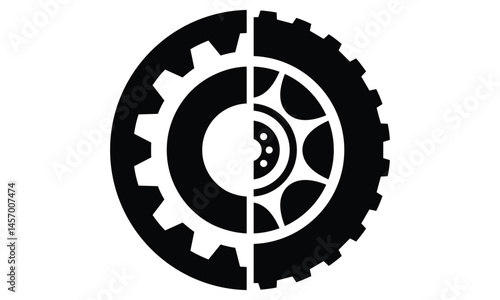 Tire gear logo design vector icon template