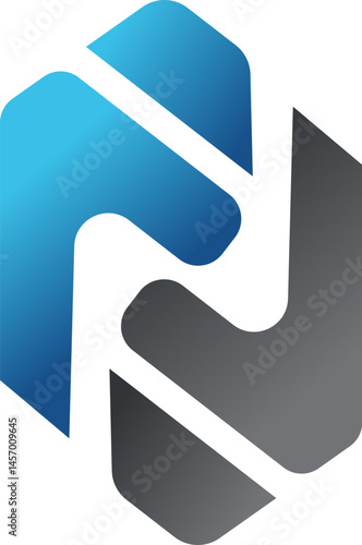 Blue 3d letter C is a web icon with a round shape and arrow direction in a modern business design