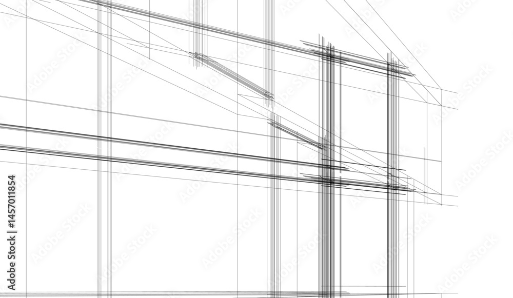 Architectural drawing vector 3d illustration Architectural drawing vector 3d illustration