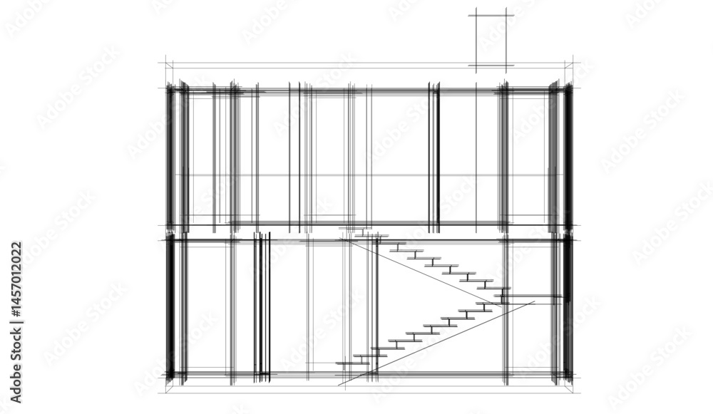 Architectural drawing vector 3d illustration Architectural drawing vector 3d illustration