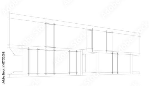 Architectural drawing vector 3d illustration