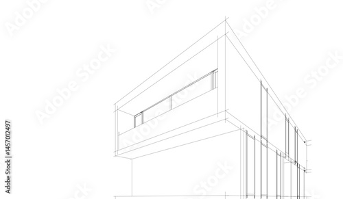 Architectural drawing vector 3d illustration