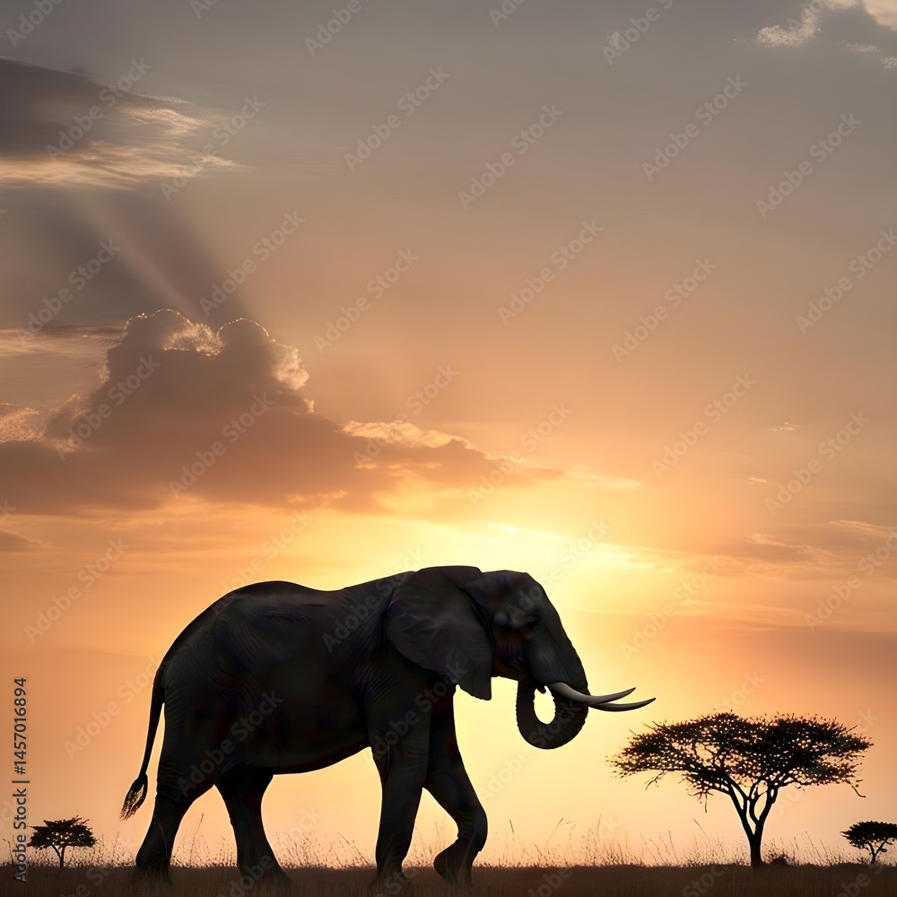 Fototapeta premium A silhouette of an elephant