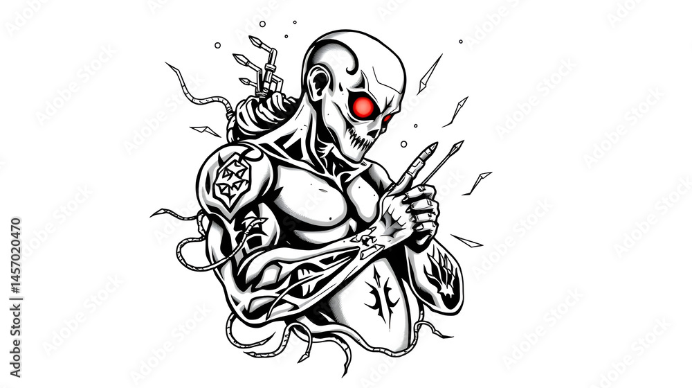 Obraz premium Cybersigilism Tattoo Vector