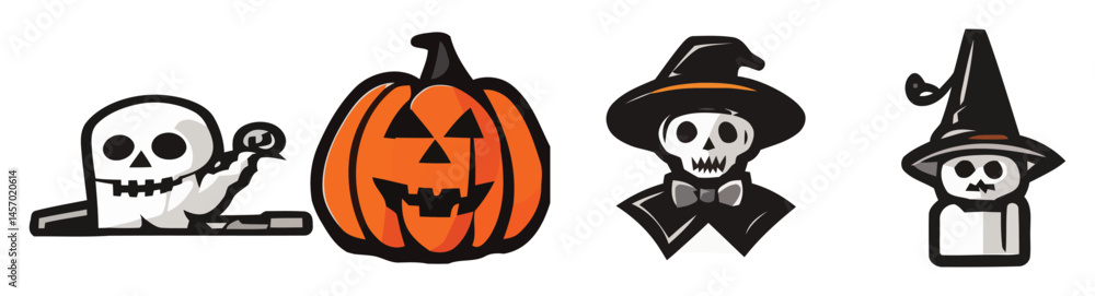 Set Happy Halloween Icons Set Happy Halloween Icons
