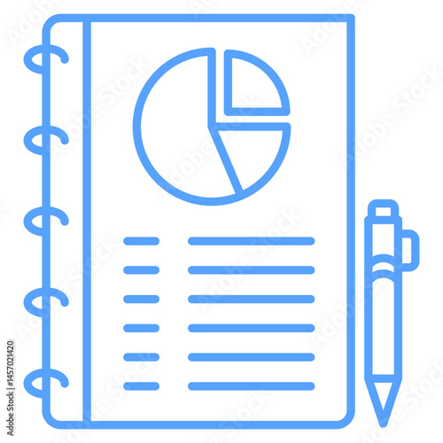 graphical book icon blue style
