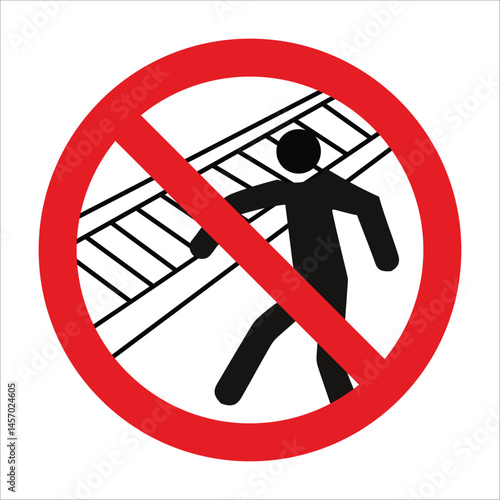 International prohibition sign prohibiting putting your hand into the conveyor for safety reasons