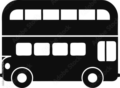 Classic Double Decker Bus Silhouette Vector Illustration