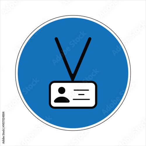 Identification card hanging with lanyard representing personal access, security, and identification
