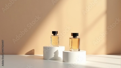 Wallpaper Mural Minimal perfume bottle mockup on light background Torontodigital.ca