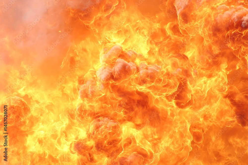 Obraz premium Explosive Fire and Smoke Explosion