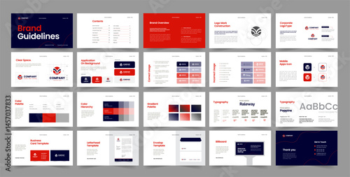 brand guideline presentation template, brand manual design, brand guide template, brand style guide presentation 
