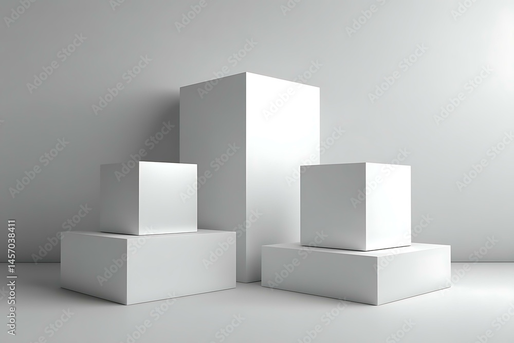 Abstract Minimalist White Geometric Shapes Abstract Minimalist White Geometric Shapes