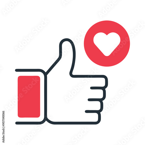 Social Media Like Heart Symbol Vector.