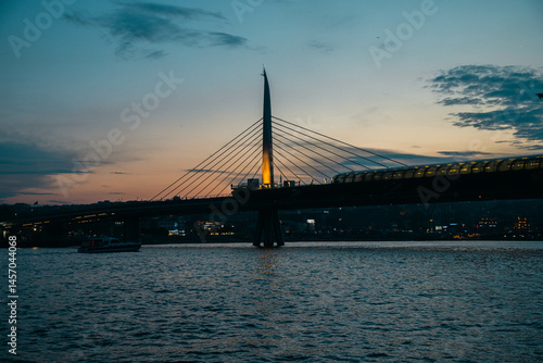 Photography bosphorus bridge at night istanbul turkey