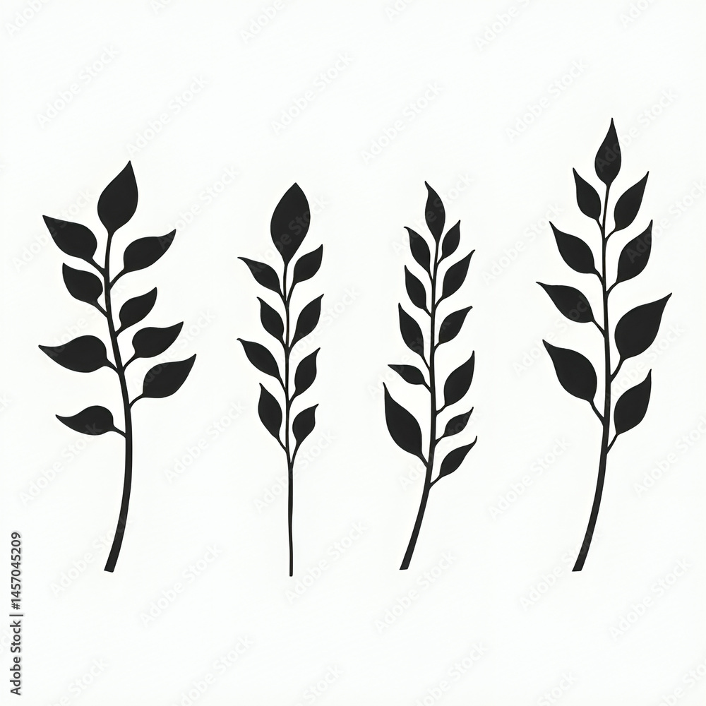 Naklejka premium Detailed black and white illustrations of various arranged in artistic composition.......