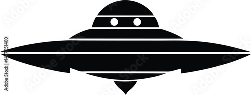spaceship black  silhouette vector,UFO Icon Vector Design