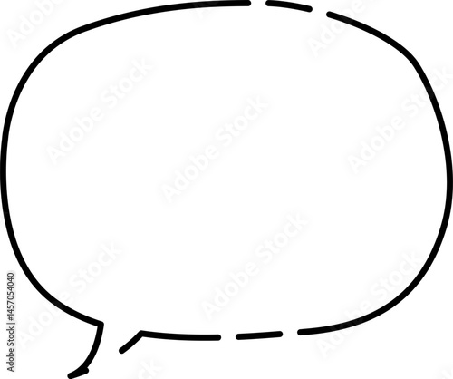 シンプルなスキマのある吹き出し(しっぽ左)