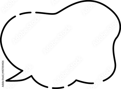 ゆるふわな雲型のシンプルふきだし(左しっぽ)