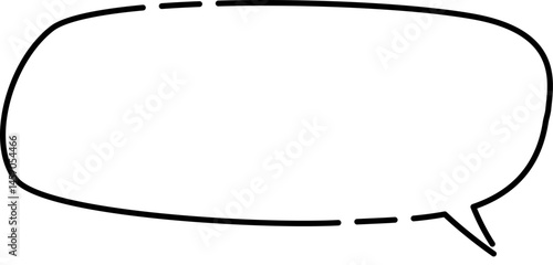 横長のシンプル隙間ありのふきだし(しっぽ右)