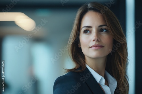 Wallpaper Mural Cinematic image of a confident female financial professional on the right side of the frame Torontodigital.ca