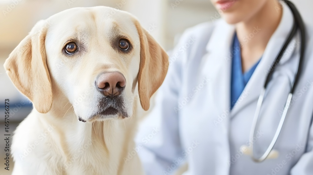 Veterinary doctor examining a dog during a medical checkup Veterinary doctor examining a dog during a medical checkup