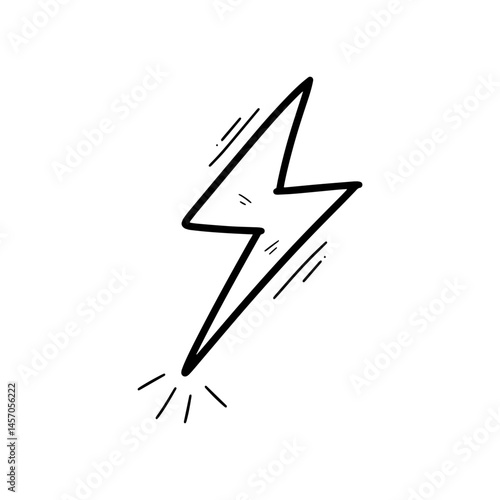 Hand Drawn Lightning Illustration. Doodle Vector. Isolated on White Background - EPS 10 Vector