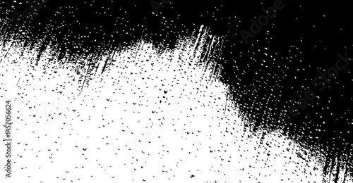Monochrome Rain Texture: A Dynamic Composition of Black and White Water Droplets for Artistic and Background Use, ideal for creating graphic effects and visual depth