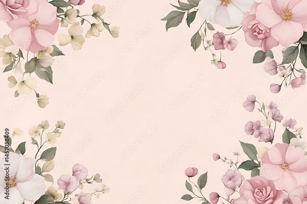 Elegant Floral Border Design for Background Elegant Floral Border Design for Background