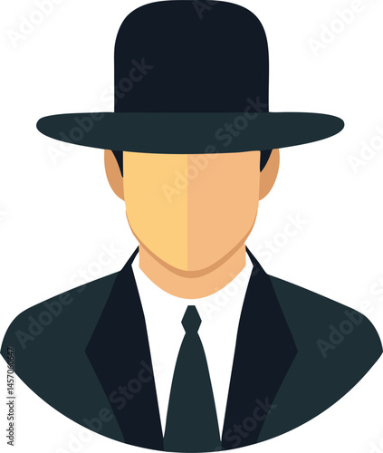 Man in Suit and Hat Profile Icon Avatar Business Person