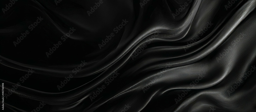 Elegant Black Satin Fabric Texture Elegant Black Satin Fabric Texture