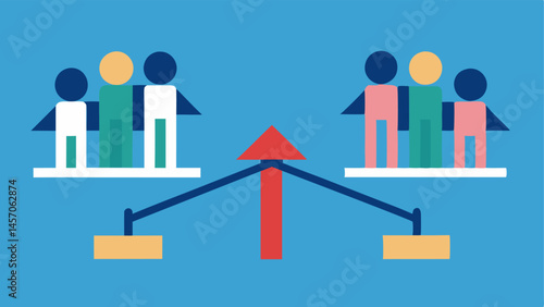 Data Silos Two isolated groups depicted on either side of a barrier representing how biased algorithms prevent equitable access to data and services in communities.