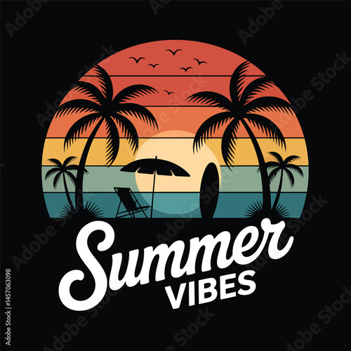 Summer T-Shirt Design Vector, Typography t-shirt Design, Summer vector Art & Illustration