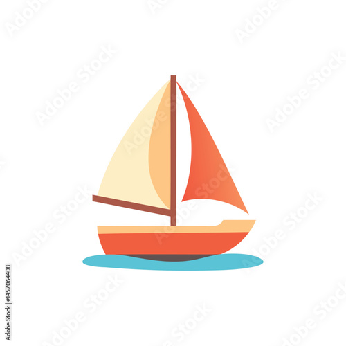 Cute Cartoon Sailboat Illustration