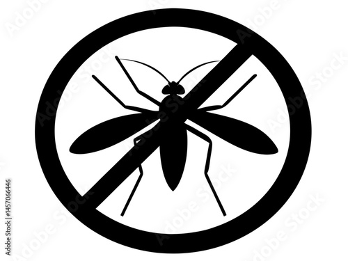No mosquitoes allowed sign, Mosquito sign. No Prohibition. no mosquito sign silhouette