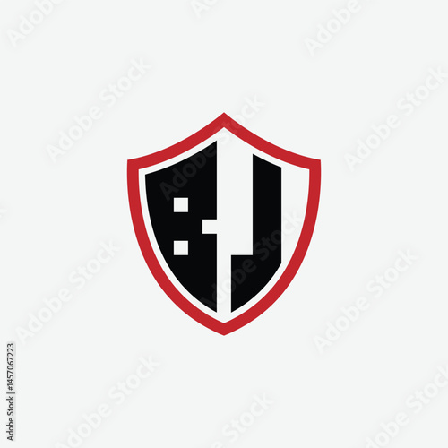 597 shield logo shape letter alphabet educational learning B J