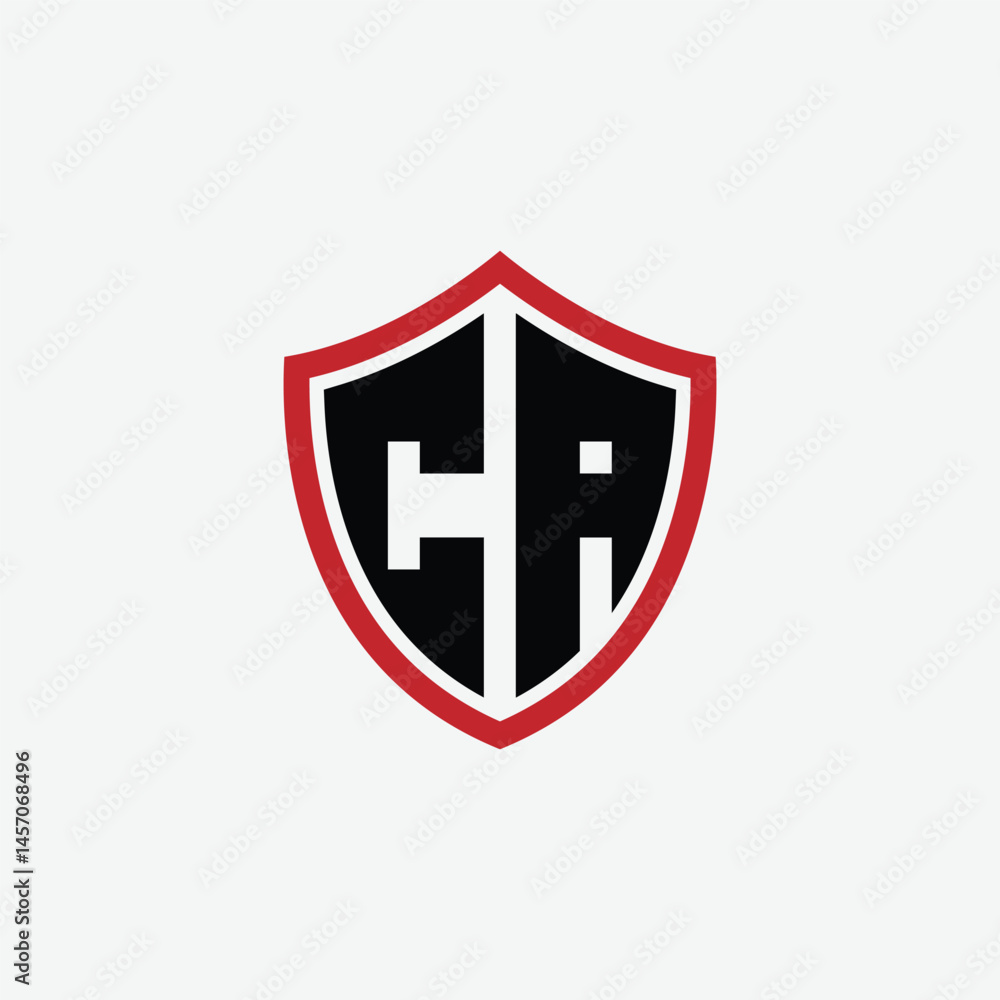 Obraz premium 606 shield logo shape letter alphabet educational learning C A