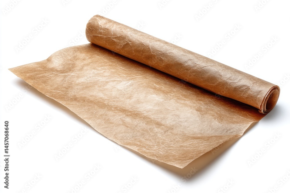 White background with parchment baking paper and sheets White background with parchment baking paper and sheets